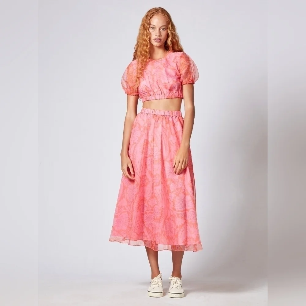 Staud Frieze Cropped Top and Mattia Skirt Set